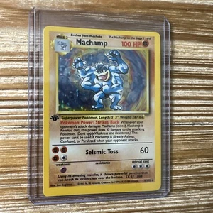 Pokémon Card Machamp Base Set 8/102 1st Edition Holo Rare LP-MP OC - Picture 1 of 2