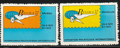 Belgium Poster Cinderella Stamps 1972 Brussel International Philatelic Exhib. • 7.99$