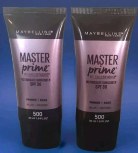 2 MAYBELLINE MASTER PRIMER OCTINOXATE SUNSCREEN SPF30 1 Fl OZ EACH - PACK OF 2 - Picture 1 of 4