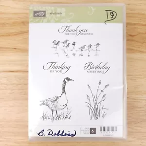Stampin Up Feuchtgebiete 6 rote Gummistempel 126697 Gans Sandpfeifer Vögel - Bild 1 von 5