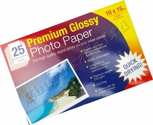 25 x New A6 6x4 Photo Paper Glossy Premium White 220gsm Quality Print - Picture 1 of 1