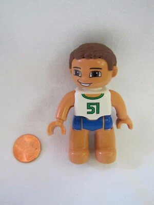 Lego Duplo Basketball Player Sports Man 2.5" Figure W/ Jersey #51 Rare! Foto 1 de 3