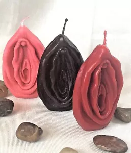 Candles "VAGINA" x 2, 100% NATURAL BEESWAX, H-10cm, - Picture 1 of 6