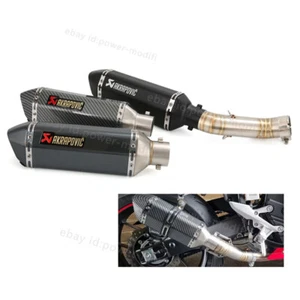 For Honda CBR500R CB500F 2016-2025 Slip On Black Muffler Exhaust Tips Mid Pipe - Picture 1 of 14