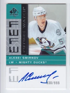 2002-03 UD SP AUTHENTIC ALEXEI SMIRNOV RC AUTOGRAPH 930/999 ROOKIE #181 Ducks - Picture 1 of 1