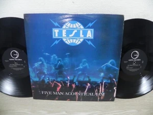 Tesla - Five Man Acoustical Jam 1991 KOREA Double Vinyl 2 LP W/INSERT - Picture 1 of 5