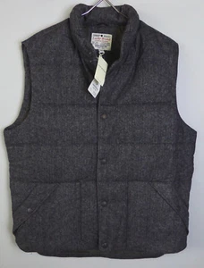 Lucky Brand Herringbone Twill Sycamore Vest $199 Wool Blend NWT Down & Feathers - Picture 1 of 7