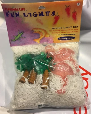 Flamingo Palm Tree String Lights Tropical Party Indoor Outdoor Primal Lite 12 FT - Image 1 of 3