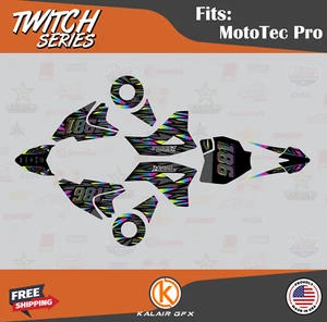Graphics Kit for MotoTec 36V and 48V Pro Electric Dirt Bike Twitch - Rainbow - Picture 1 of 6
