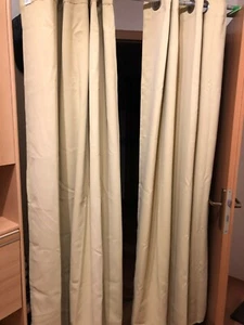 Schlafzimmer Übergardinen mit Ösen von Bon Prix, blickdicht in gelb, 2er Set - Bild 1 von 2