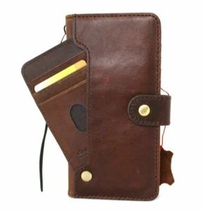 Genuine Dark Leather Case for Samsung Galaxy S21 Ultra ID Wallet Book Wireless - Picture 1 of 9