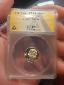 2004-S Roosevelt Dime ANACS Silver PF-69 Deep Cameo. GORGEOUS! - Picture 1 of 3