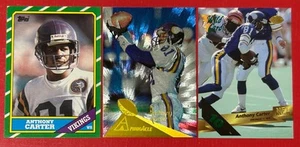 Anthony Carter (3 Karten Lot) mit 1986 Topps RC & Inserts Minnesota Vikings - Bild 1 von 2