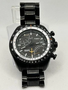 TIMEX INTELLEGENT INDIGLO AVIATOR FLYBACK T2P103 353 09 ION PLATED - Picture 1 of 6