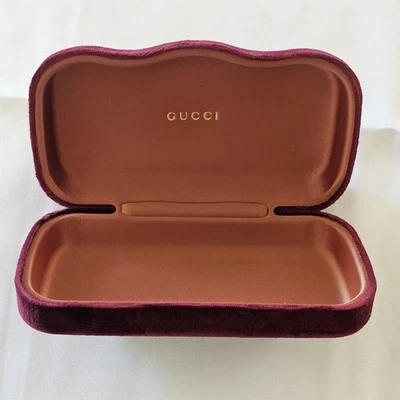 GUCCI Gafas de sol de terciopelo Estuche grande Borgoña SOLO ESTUCHE AUTENTICADO  Foto 1 de 4