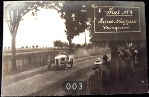 0003 Fotokarte Rennstrecke von STASBURG Fiat Nr. 4 Felice Nazzaro Sieger - Bild 1 von 2