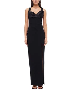 Vestido para mujer Rachel Gilbert Alaric mezcla lana y seda negro Au 1/Us 4 - Imagen 1 de 3
