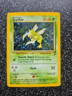 Pokémon TCG Scyther Base Set 2 Holo Unlimited Rare Card 17/130 - Image 1 of 2