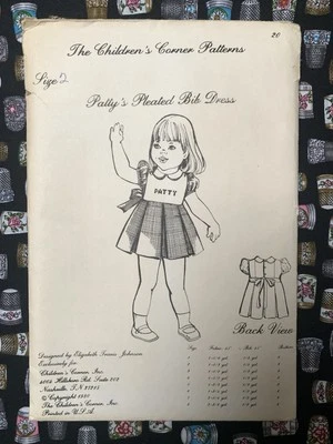 *OOP/DE COLECCIÓN* Patrones de Esquinas para Niños "Vestido Plisado de Patty" Talla 2 C/C Foto 1 de 3