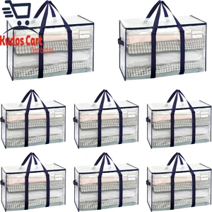 8 Pack Extra Large Moving Storage Bags Zip Packing Organiser Clothes Waterproof - Picture 1 of 13