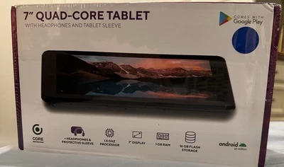 Core Innovations 7” Quad Core Tablet, NEW IN SEALED BOX. BLUE, MSRP $88 - Image 1 of 4