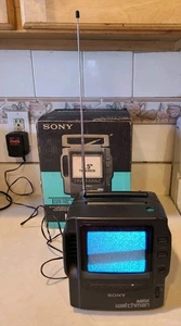 Vintage Sony Mega Watchman FD-525 Portable B&W TV AM/FM Radio Tuner - Picture 1 of 15