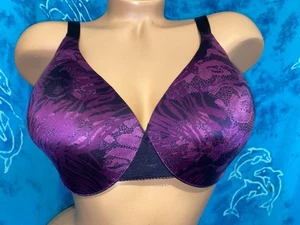 Sujetador Camiseta Lilyette By Bali 0440 Púrpura Floral Control Confort Copa Suave 36DD - Imagen 1 de 6