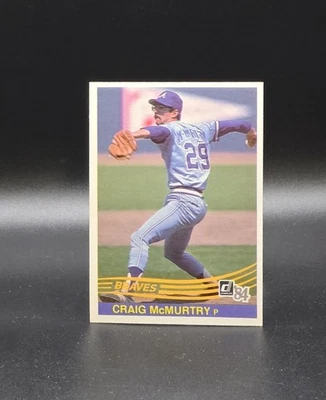 1984 Donruss CRAIG McMURTRY Rookie Card #599 Atlanta Braves Baseball - Image 1 of 2