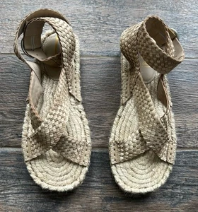 Sam Edelman flache Espadrille-Sandalen mit geflochtenem Lederobermaterial 6 - Bild 1 von 5