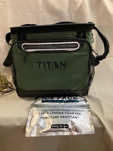 Titan 40-can Collapsible Cooler 5 Layers of Insulation, Green, w/ ice pack - Picture 1 of 2