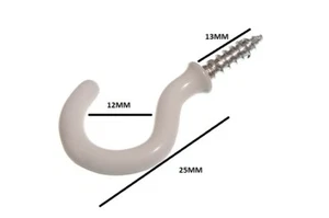 Tassenhaken 25 mm bis Schulter Gesamtlänge 40 mm weiß PVC beschichtet mit Packung 50 - Bild 1 von 1