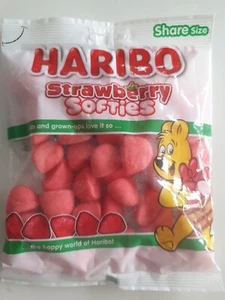 NUOVO Haribo Fragola Softies🍓 140g Sacchetto Haribo UK Taglia Condivisa Bambini Adulti Dolci - Foto 1 di 5