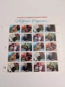 RARE SHEET OF 1996 HOLLYWOOD COMPOSERS SHEET of 20 MNH 32¢ stamps - Picture 1 of 3