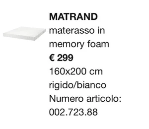 Materasso matrimoniale Ikea 160x200 memory foam - Foto 1 di 1