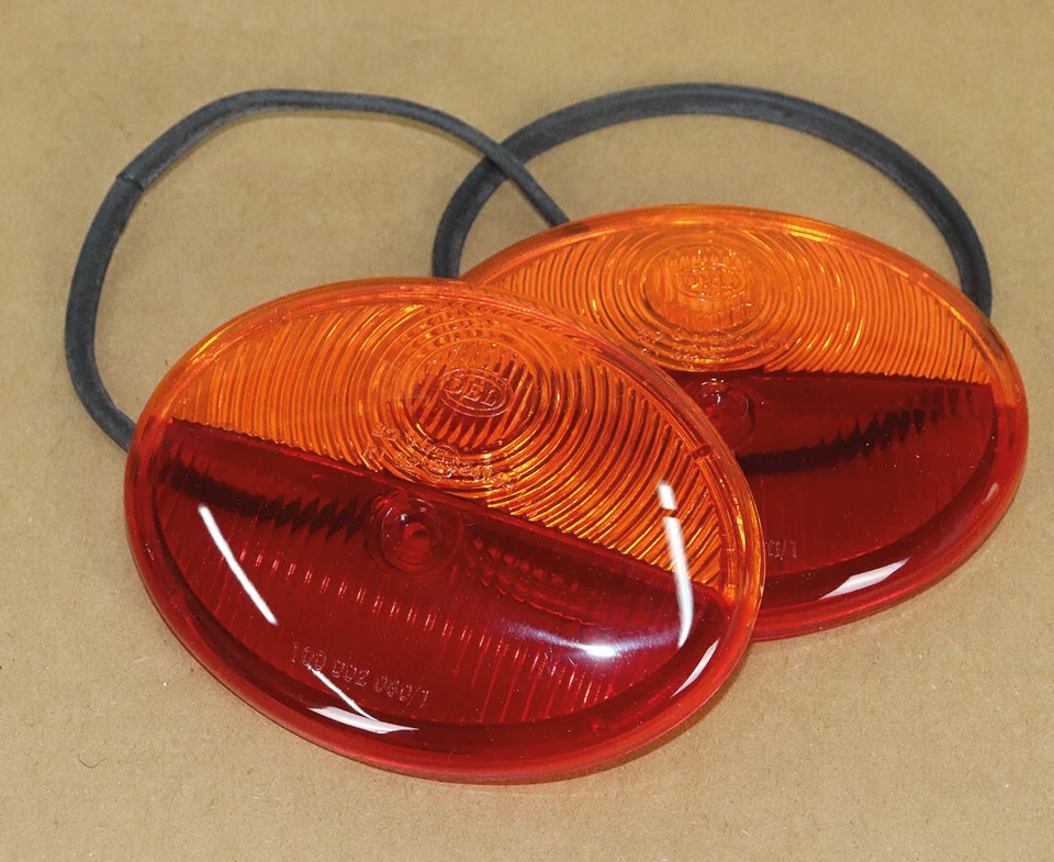 2 Lichtscheiben zu ovale Rückleuchte Blinker für zB Fendt Kramer Unimog Traktor - Bild 1 von 2