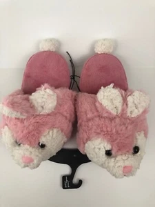 Wonder Nation Hausschuhe rosa Hase Kaninchen Mädchen Slipper rutschfest Neu mit Etikett - Bild 1 von 6
