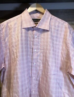 Tiglio luxe dress shirt 18 24/35 SS pink checked shirt - Image 1 of 4