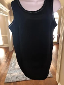 Karen Scott Black Sleeveless Tank Pullover Shell Cami With Cut Out Design Sz M - Picture 1 of 5