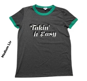 Medium LuLaRoe LIV Hemd TAKIN IT EASY passt 10/12 - Bild 1 von 1