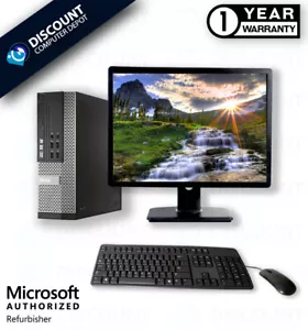 Dell Desktop Computer PC Intel i5 8GB RAM 500GB DVD Wi-Fi 19" LCD Windows 10 Pro - Picture 1 of 7