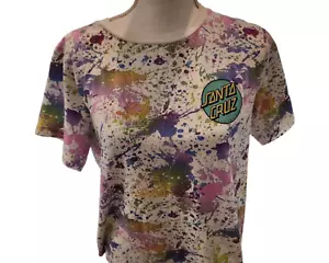 Vintage Y2K Santa Cruz Multicolor Graffiti Splash Graphic Tshirt M Skateboard - Picture 1 of 8