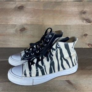 converse all star chuck taylor womens size 8 shoes black white zebra sneakers - Picture 1 of 8