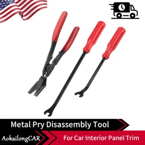 Auto Clip Plier and Fastener Remover Car Trim Rivet Removal Pry 3Pcs Tool Set US - Bild 1 von 8