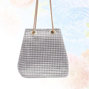Rhinestone Sliver Pack Women Small Crossbody Bag Chain Belt Dinner Party - Picture 1 of 12