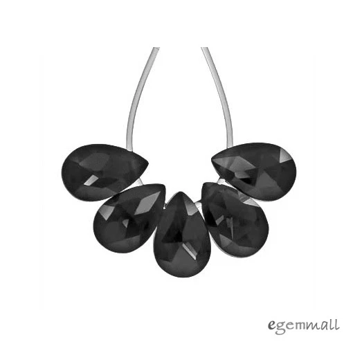 40 cuentas briolette de pera plana de circonita cúbica 6x9 mm negro azabache #64702 Foto 1 de 1