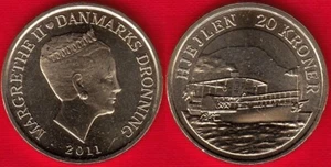 Denmark 20 kroner 2011 km#941 "Ship Hjejlen" UNC - Picture 1 of 1