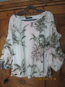 Hallhuber Blusenshirt Weiß gemustert Gr.L NEU !!! - Bild 1 von 2