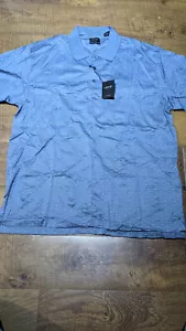 Vintage Mens Izod Shirt Double Mercerized Cotton Short Sleeve L New Blue - Picture 1 of 4