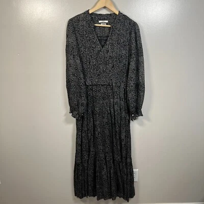 Maxi Vestido Isabel Marant Étoile Likoya Estampado Floral En Niveles Talla EU 38 US 6 Negro Foto 1 de 4