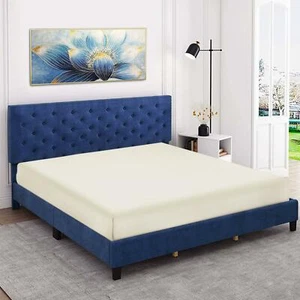 Easy Iron Cream Percale Cotton Single Double King Fitted Super Bed Sheet - Picture 1 of 13
